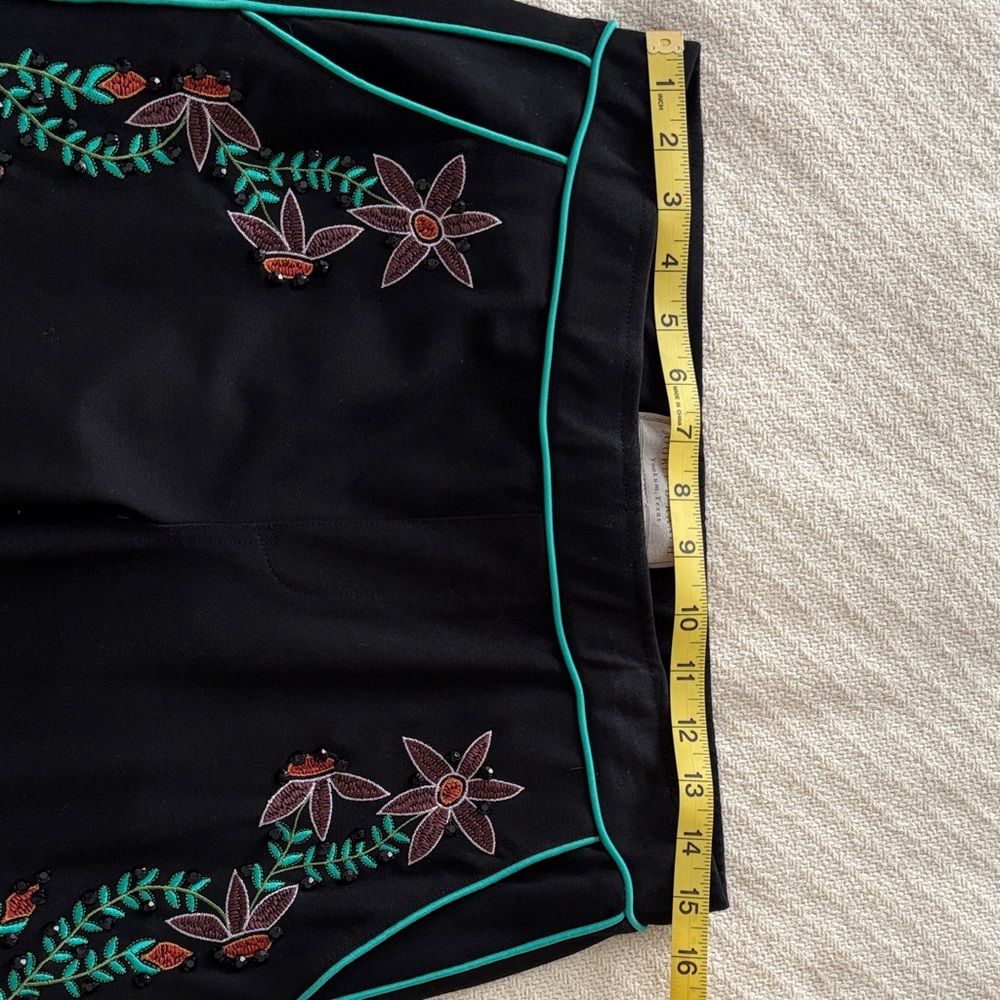 Double D Ranch Black Trousers with Teal Highlights - Picture 8 of 11